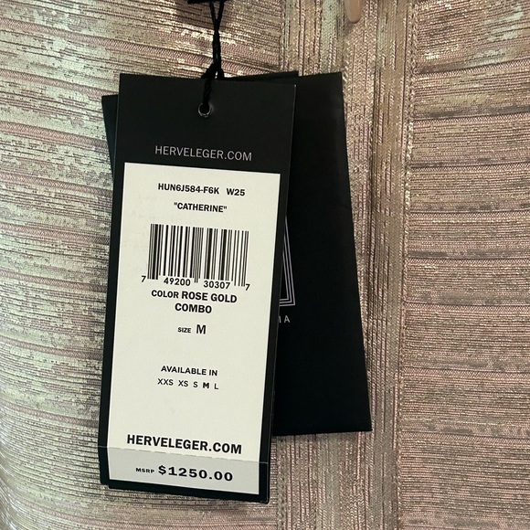 Herve leger rose shimmer short dress - Picture 6 of 7